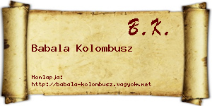 Babala Kolombusz névjegykártya